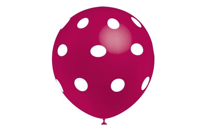 Bag of 10 "Polka Dots" Printed Balloons - Fuchsia XiZ Party Supplies