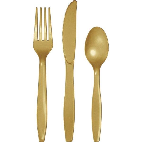 Plastic Cutlery Set - Gold Creative Converting