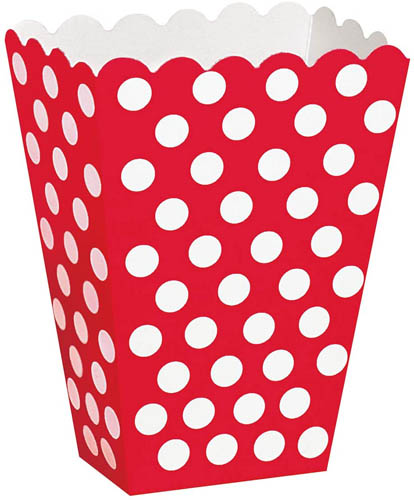Polka Dot Popcorn Box - Red Unique