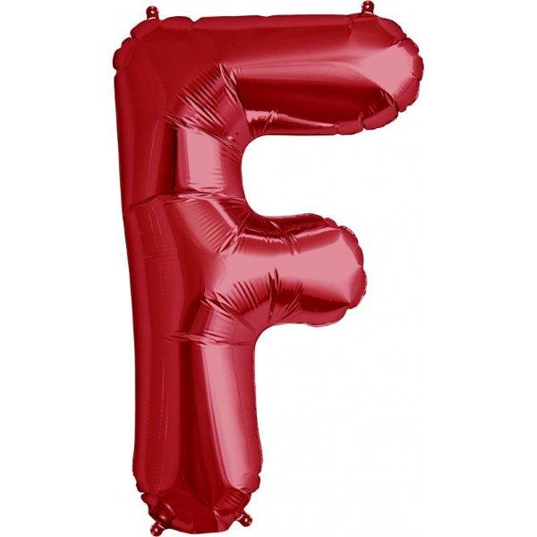 34" Letter F Foil Balloon - Red