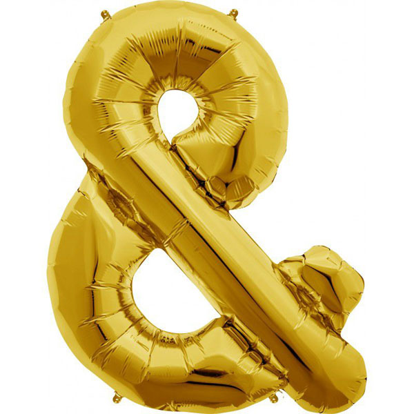 Balão Foil 34" Símbolo & - Ouro