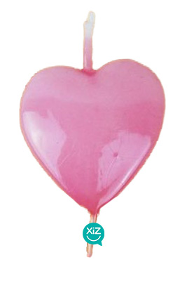 6cm Heart Candle - Pink VelasMasRoses
