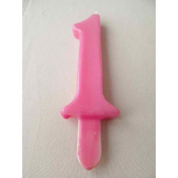 Giant Candle 13cm nº1 - Pink