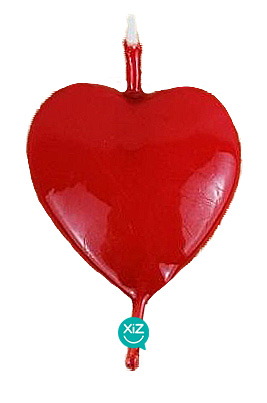 6cm Heart Candle - Red