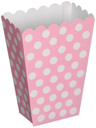 Polka Dot Popcorn Box - Baby Pink