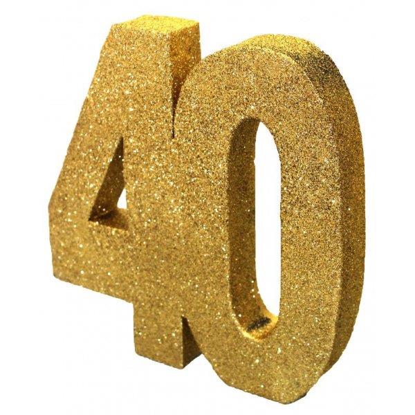 Glitter Gold Centerpiece - 40 Anniversary House