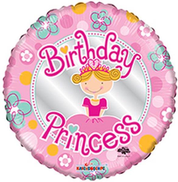 Balão Foil 18" "Aniversário da Princesa" Anniversary House