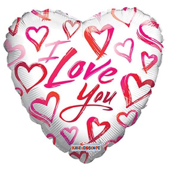 Balão Foil 18" "I Love You Corações"