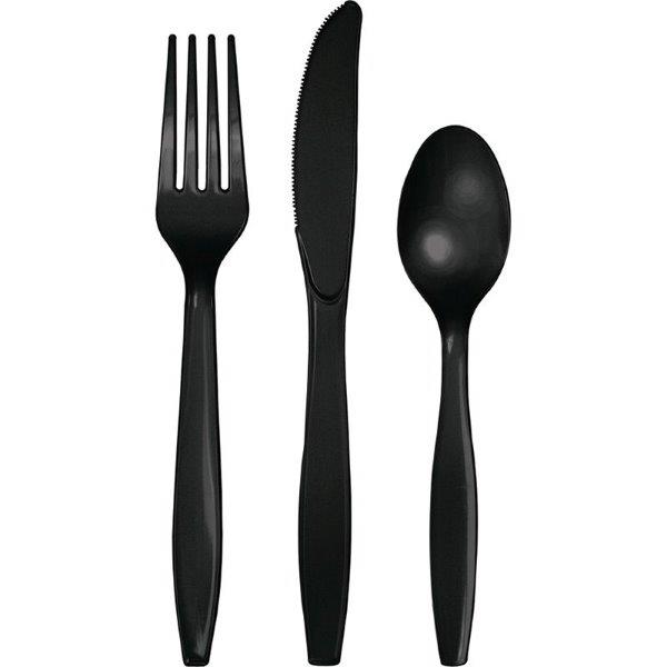 Plastic Cutlery Set - Black Creative Converting