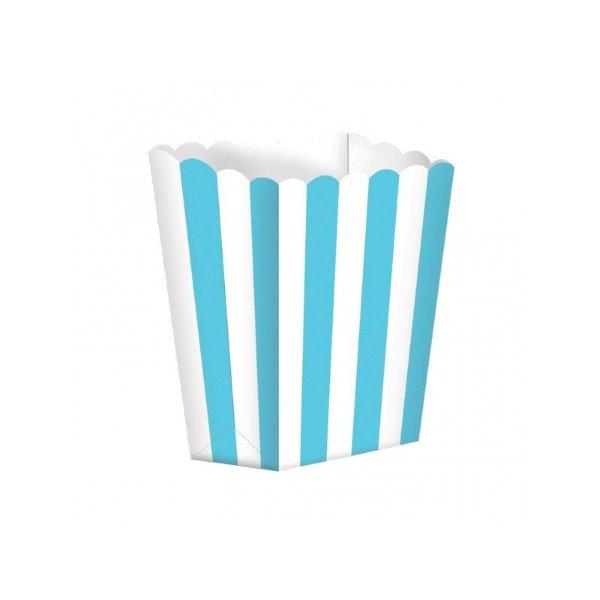 5 Bags of Striped Popcorn - Sky Blue Amscan