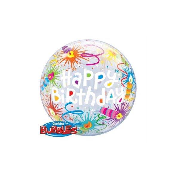 Globo Bubble 22" Happy Birthday Velas