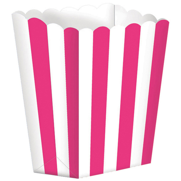 5 Bags of Striped Popcorn - Pink Amscan