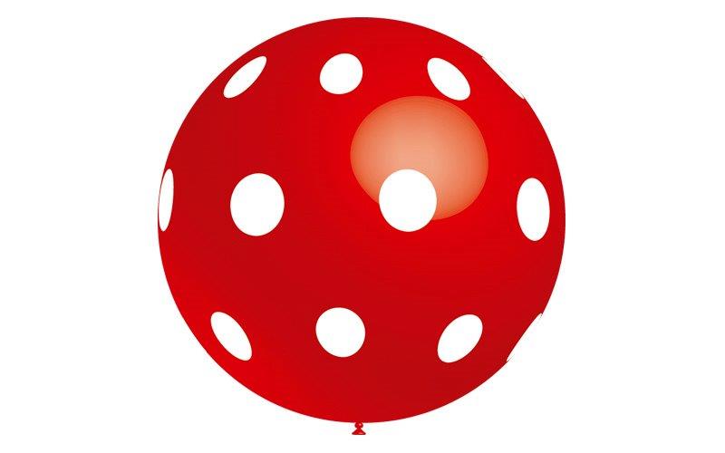 90 cm Balloon Printed "Polka Dots" - Red