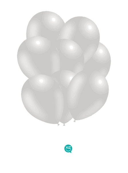 Bag of 100 Metallic Balloons 30 cm - Silver XiZ Party Supplies