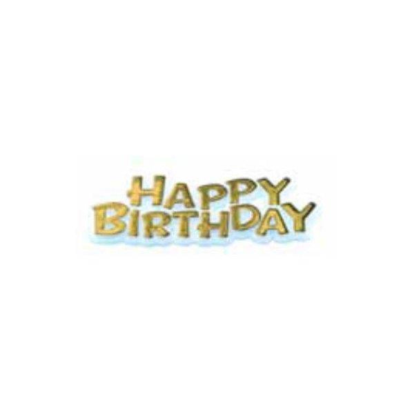 Happy Birthday Cake Decoration - Gold