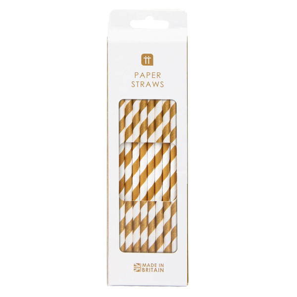 Striped Straws - Gold Talking Tables