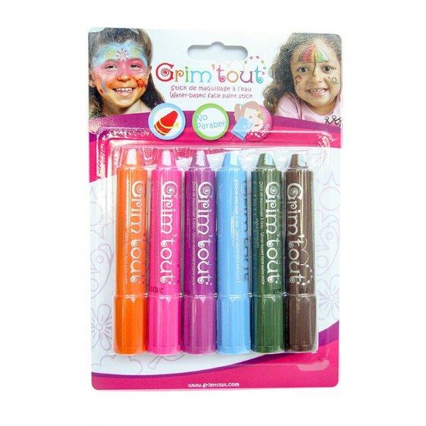 6 Colored Makeup Pencils - Rainbow