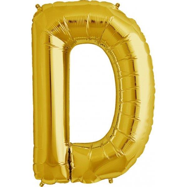 34" Letter D Foil Balloon - Gold NorthStar