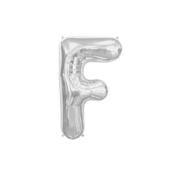 34" Letter F Foil Balloon - Silver NorthStar