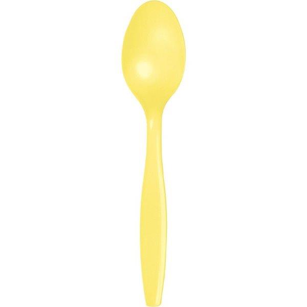 Set of 24 dessert spoons - Yellow Creative Converting