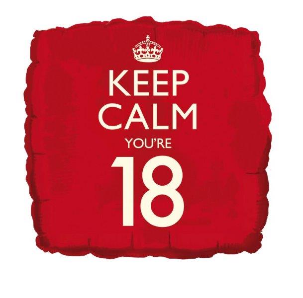 Balão foil 18" "Keep Calm You"re only 18" Anniversary House