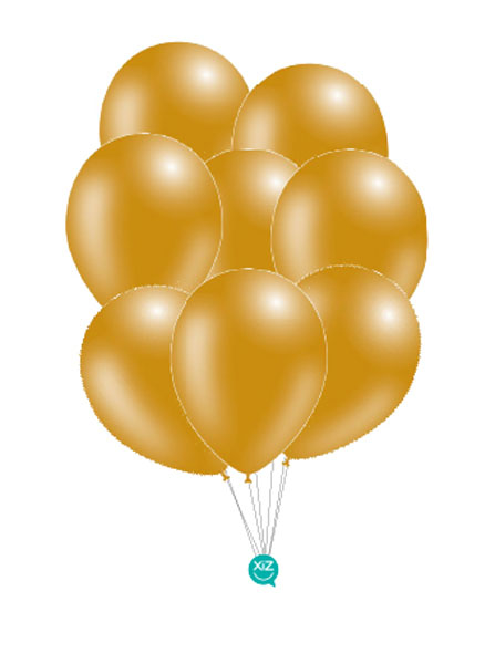 Saco de 50 Balões Metalizado 30cm - Ouro