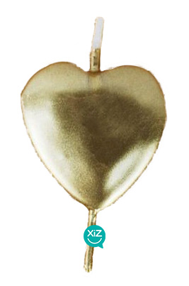 6cm Heart Candle - Gold VelasMasRoses