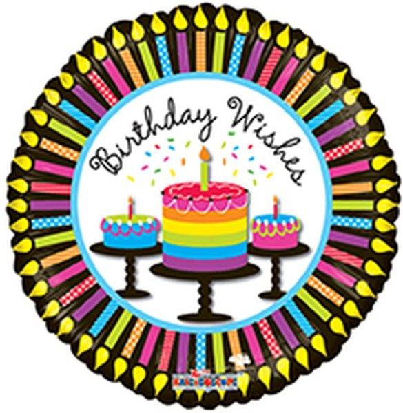 18" Birthday Wishes Foil Balloon Kaleidoscope