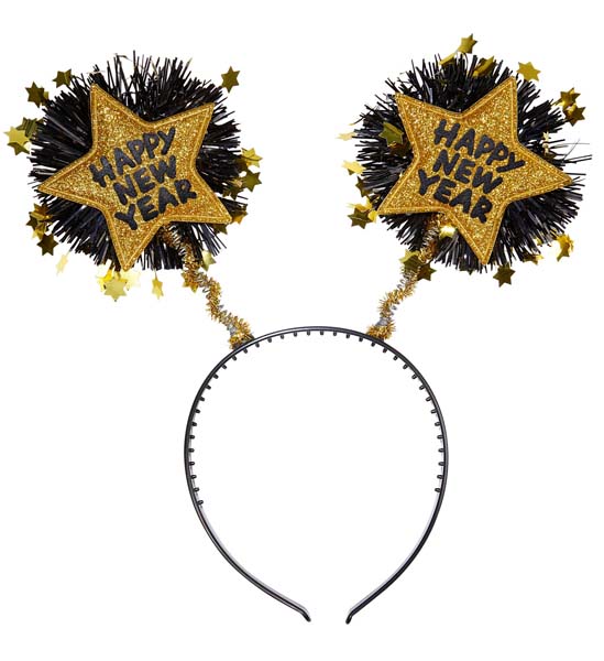 Happy New Year Gold Headband Widmann
