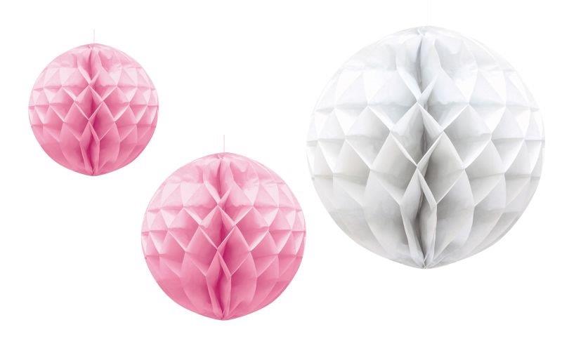 3 HoneyCombs - White and Pink