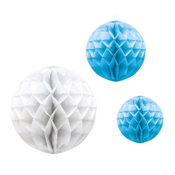 3 HoneyCombs - White and Blue