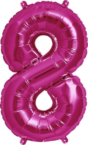 Balão Foil 16" nº 8 - Rosa
