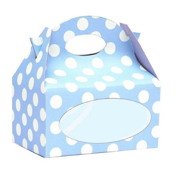 6 Polka Dot Surprise Boxes - Baby Blue