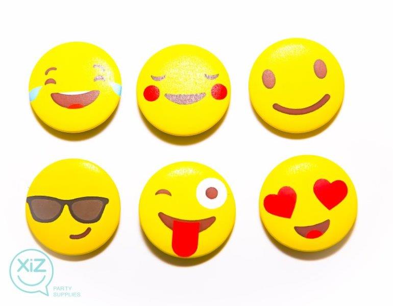 Pack 6 Chapas Emojis XiZ Party Supplies