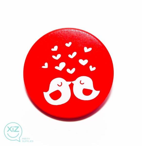"Lovebirds" Pin Badge XiZ Party Supplies