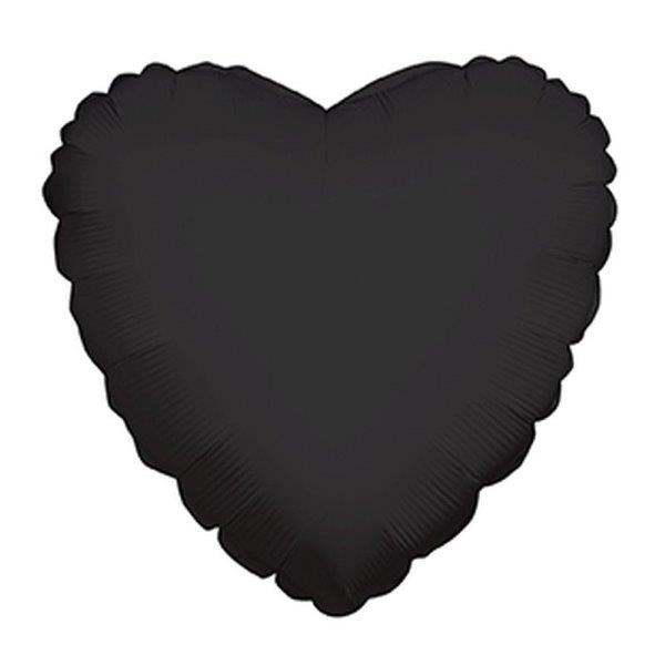 18" Heart Foil Balloon - Black