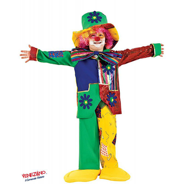 Clown Carnival Costume - 3 to 6 Years old - 3 Years Veneziano