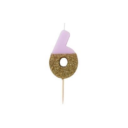 HB Glitter Candle nº6 Talking Tables