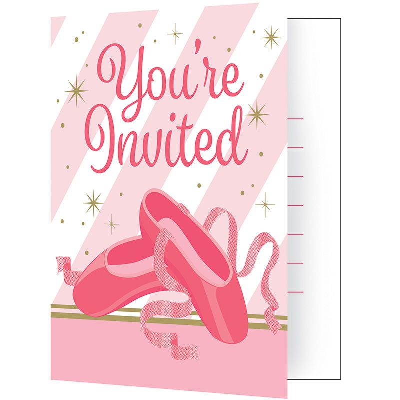 Ballet Twinkle Toes Invitation with Envelope Creative Converting