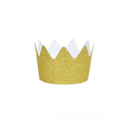 8 Mini Coroas Glitter - Ouro