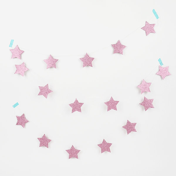 Glitter Stars Wreath - Pink
