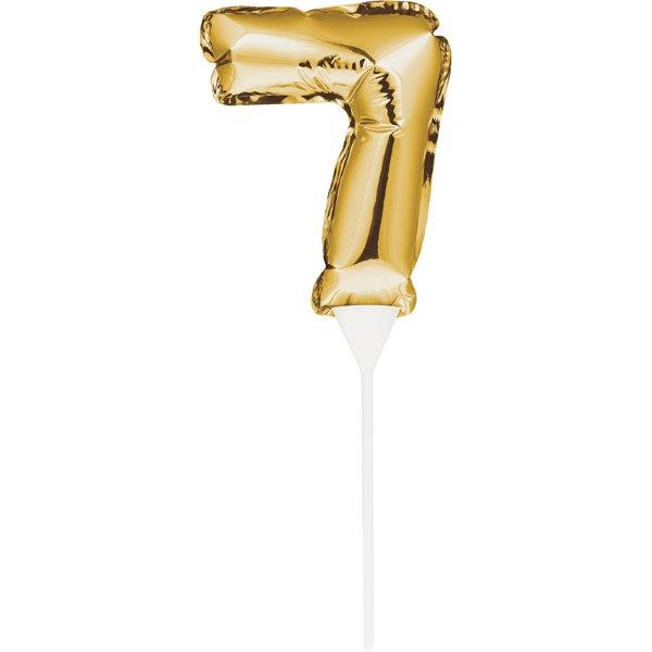 Mini Foil Balloon Cake Topper nº 7 - Gold Creative Converting