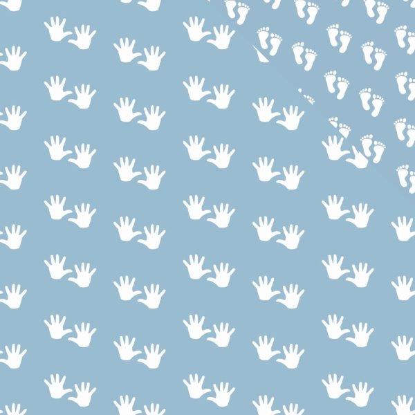 Baby Blue Feet & Hands Wrapping Paper Roll XiZ Party Supplies