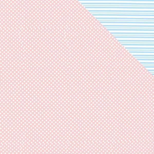 Pink Polka Dot / Blue Stripes Wrapping Paper Roll