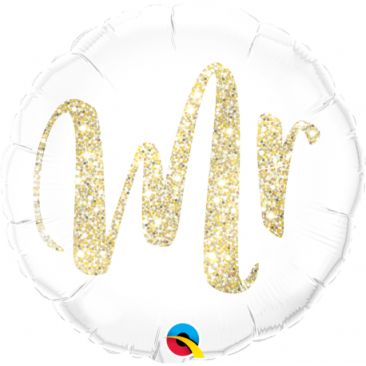 18" Mr Glitter Gold Foil Balloon Qualatex