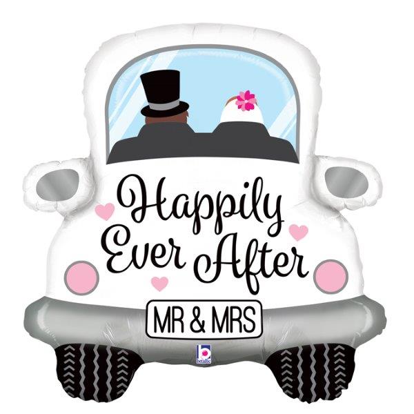 31" Happily Ever After Carro Foil Balloon Grabo