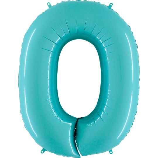 40" Foil Balloon nº 0 - Pastel Blue