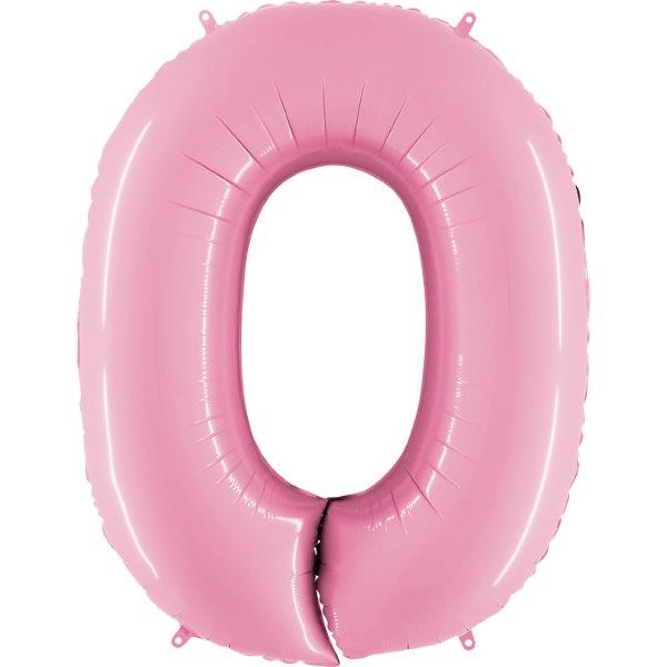 40" Foil Balloon nº 0 - Pastel Pink