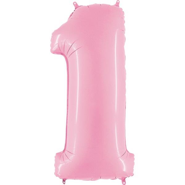 40" Foil Balloon nº 1 - Pastel Pink Grabo