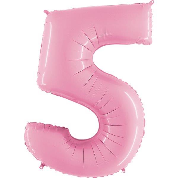 40" Foil Balloon nº 5 - Pastel Pink Grabo
